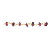 CHG-128-GA 18K Gold Overlay Beading & Extender Garnet Chain Beads Bali Designs Inc